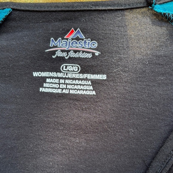 Teal and Black Long Sleeve Jacksonville Jaguar Graphic Top - Picture 2 of 5